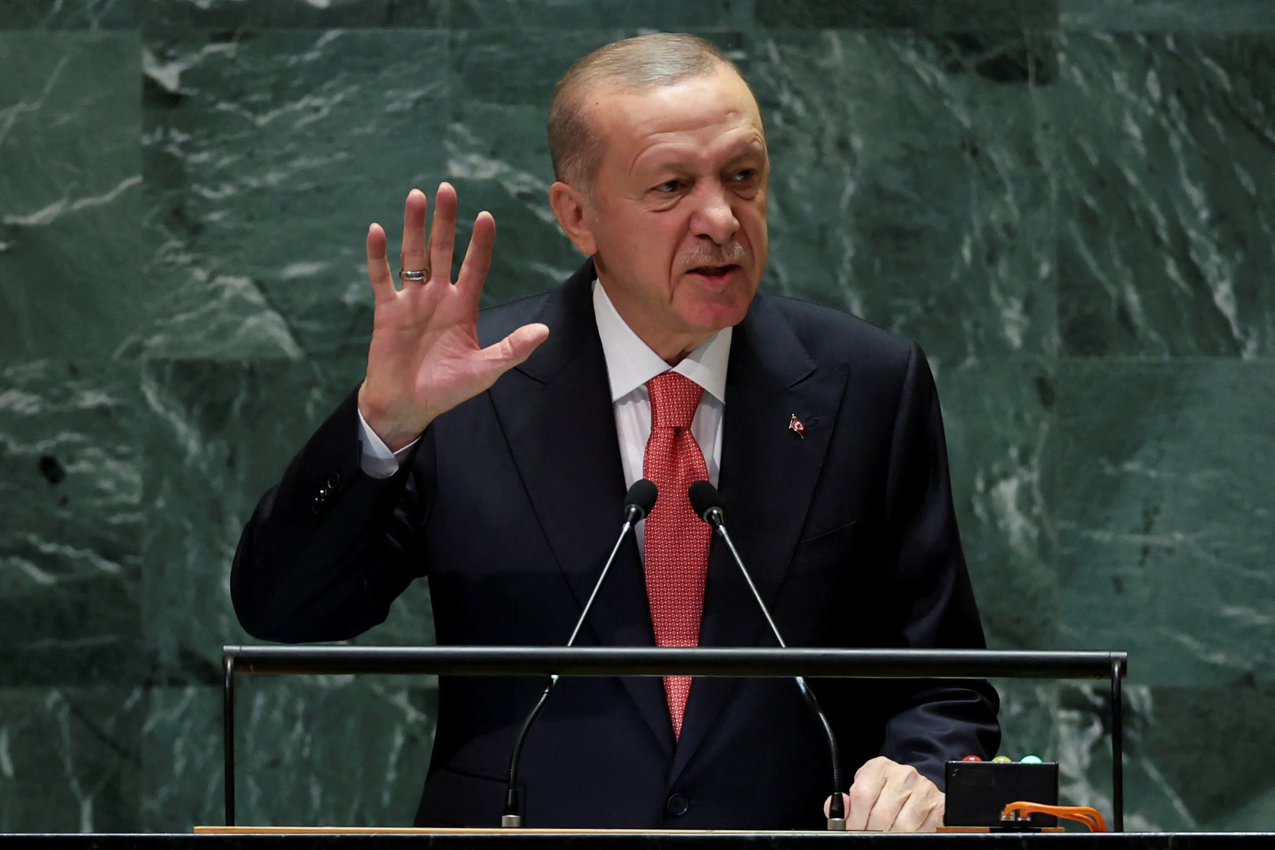 Rais wa Uturuki Recep Tayyip Erdoğan akihutubia Baraza Kuu la Umoja wa Mataifa
