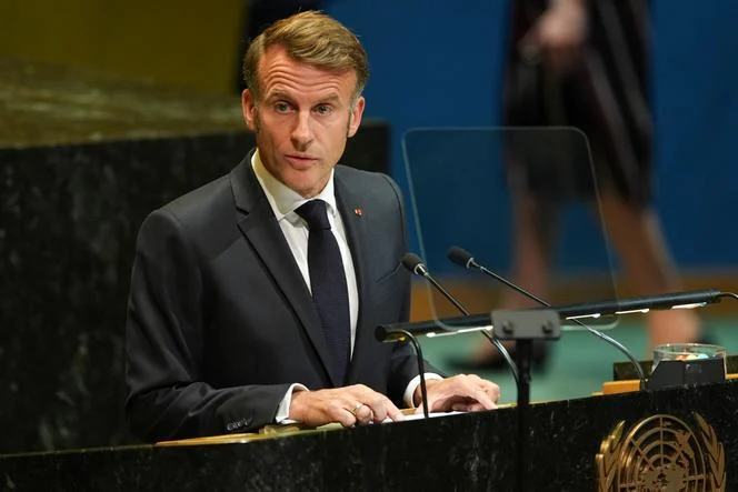 Rais wa Ufaransa Emmanuel Macron akihutubia Baraza Kuu la Umoja wa Mataifa